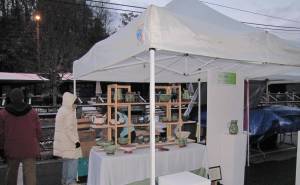 Setting up the booth