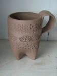 Not glazed, but beautiful!  Handmade mug