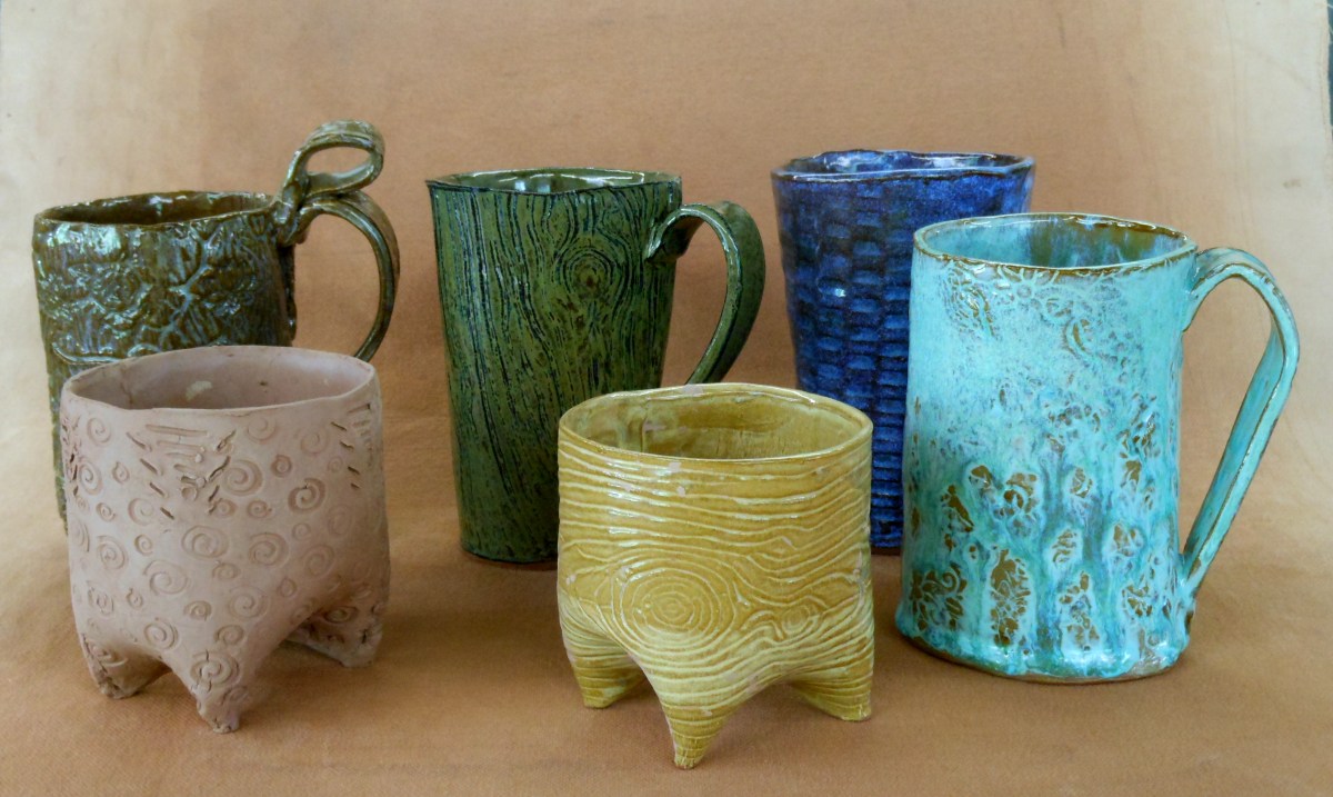 Cups and Mugs by students at Pincu Pottery